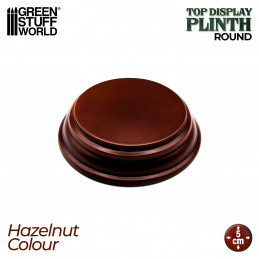 Round Top wood display bases 5x5 cm - Hazelnut