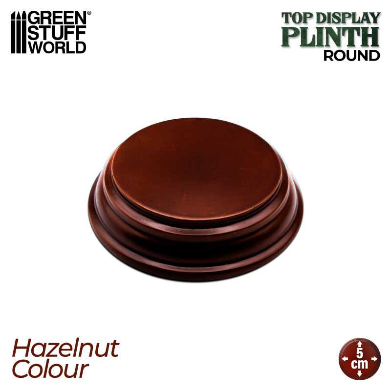 Round Top wood display bases 5x5 cm - Hazelnut