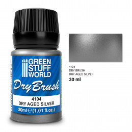 Trockenpinsel Metallicfarbe - DRY AGED SILVER 30 ml | Trockenpinsel Farben