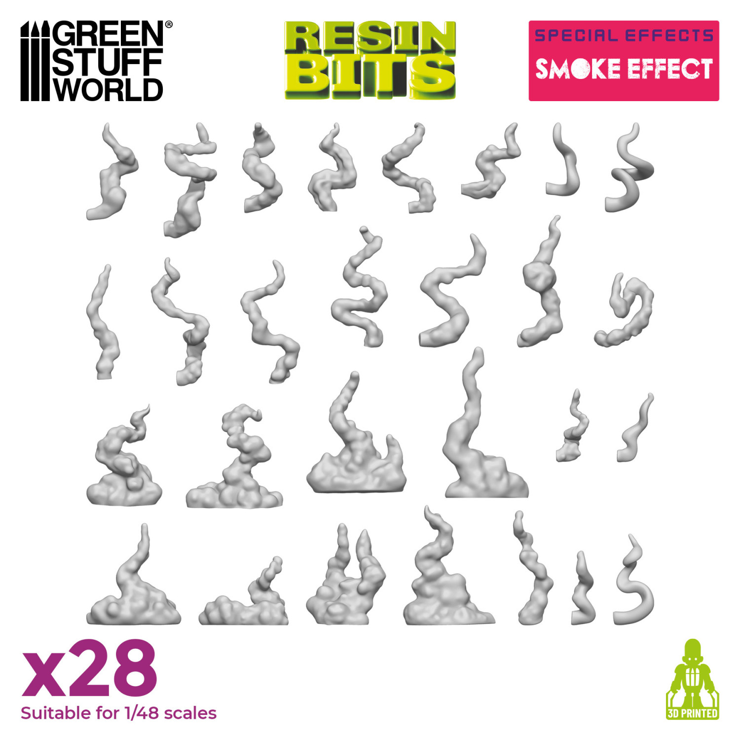 Green Stuff World – Set Di 25 Ratti Stampati In 3D – Miniature In Resina Per Modellismo E Giochi Di Guerra (Skaven, D&D)