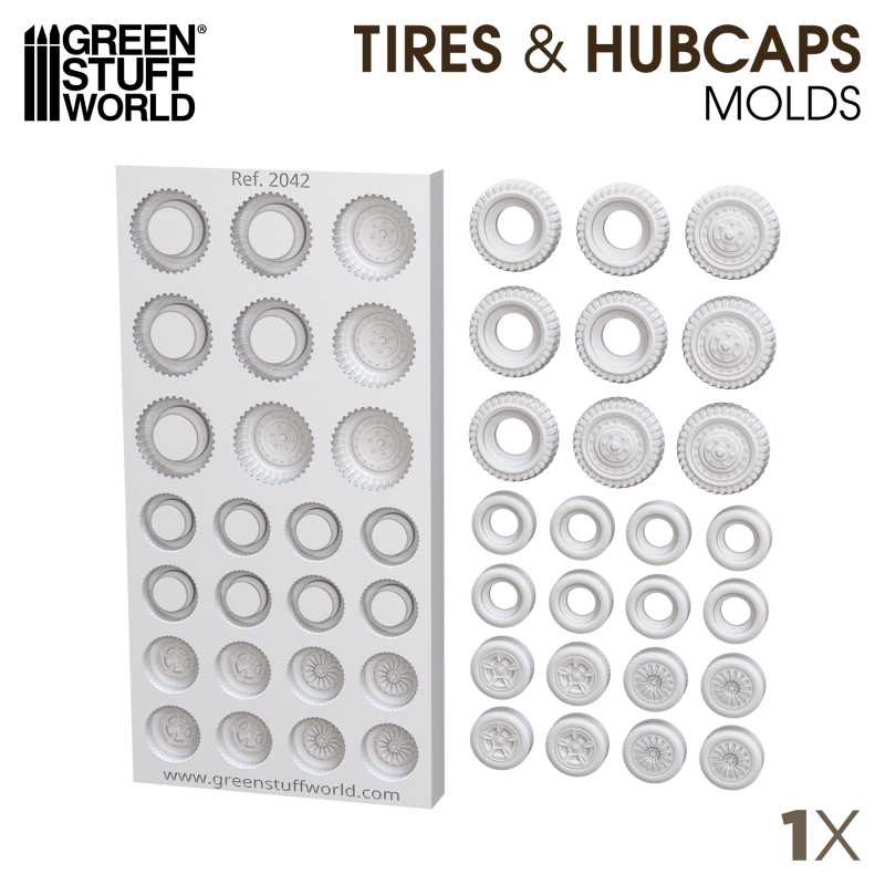 Silicone Molds - Tyres and Hubcaps | Terrain molds Silicone Molds - Tyres and Hubcaps | Terrain molds