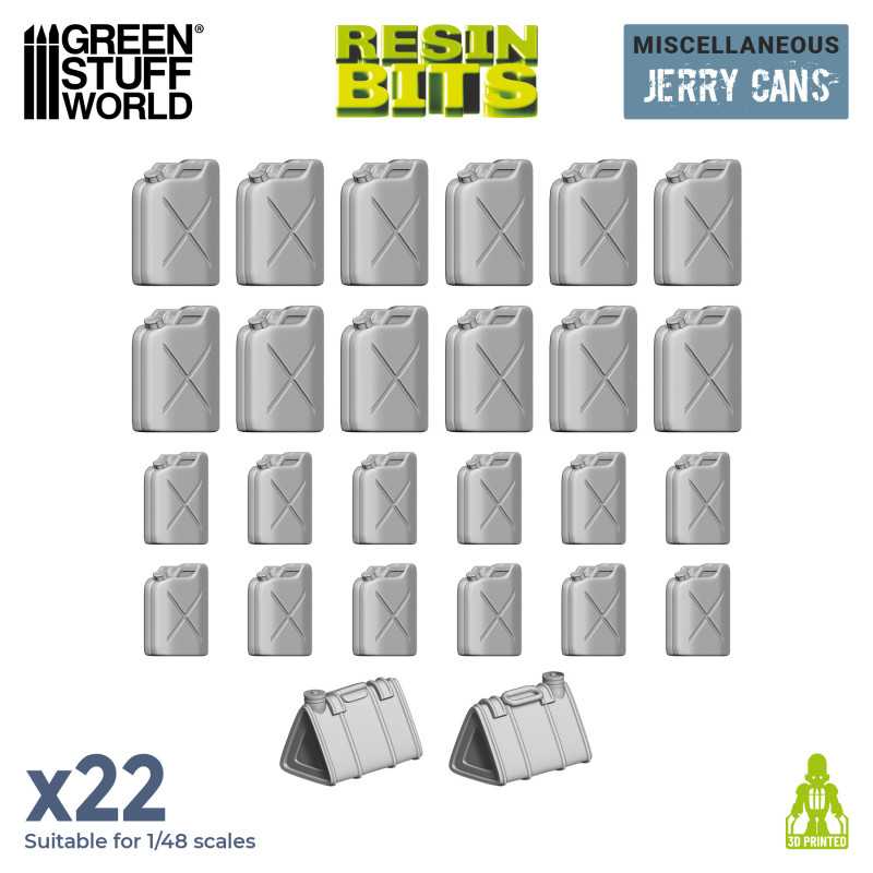 Set imprimé en 3D - Jerrycans en Résine Set imprimé en 3D - Jerrycans en Résine