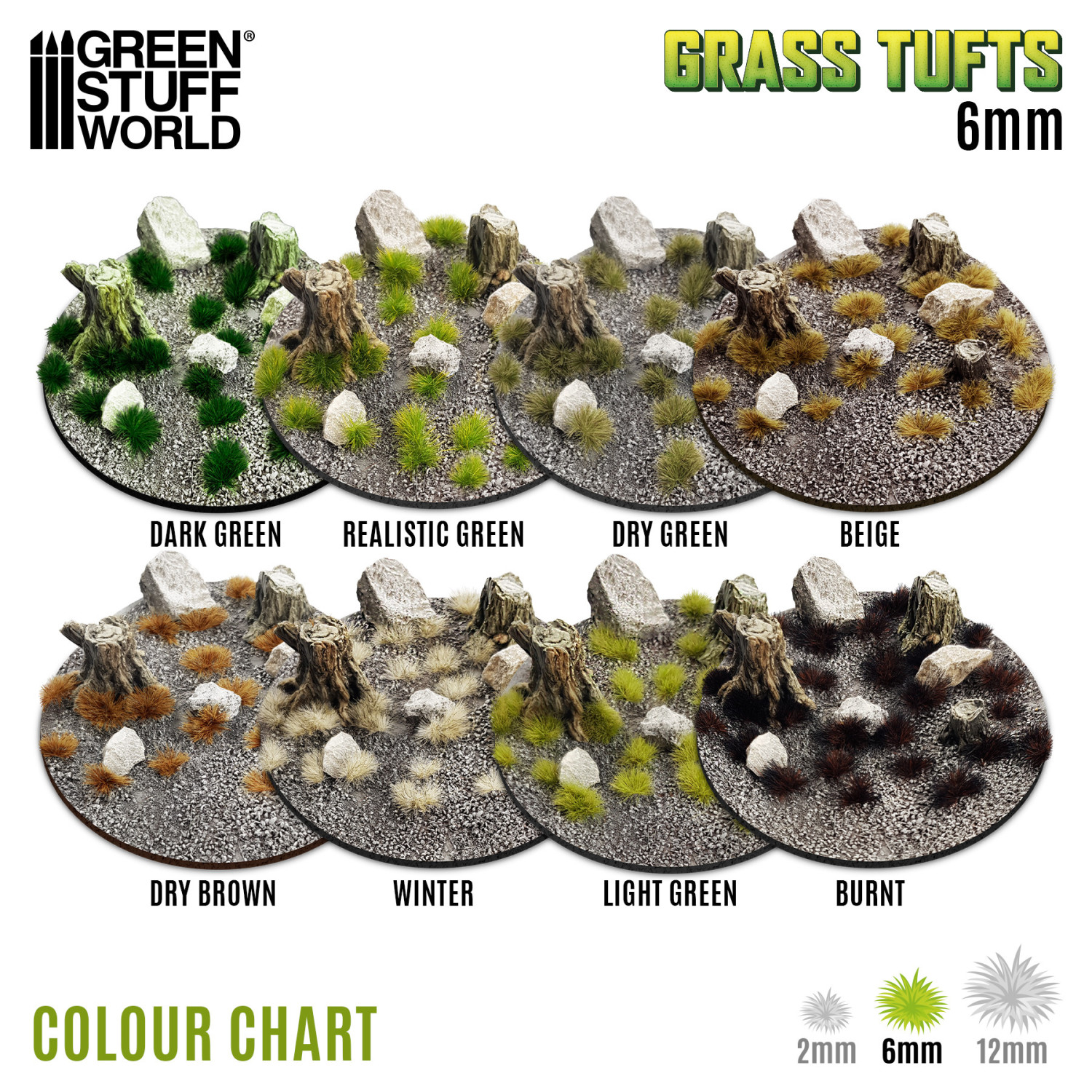 Ciuffi D'Erba Con Fiori Viola 6mm | Green Stuff World | Tufts Per Diorami E Modellismo