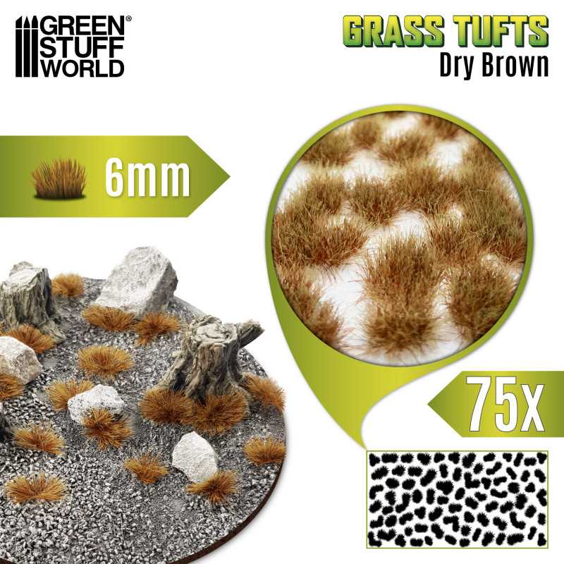 Touffes d'herbe - Tuft 6mm - Brun Sec Touffes d'herbe - Tuft 6mm - Brun Sec