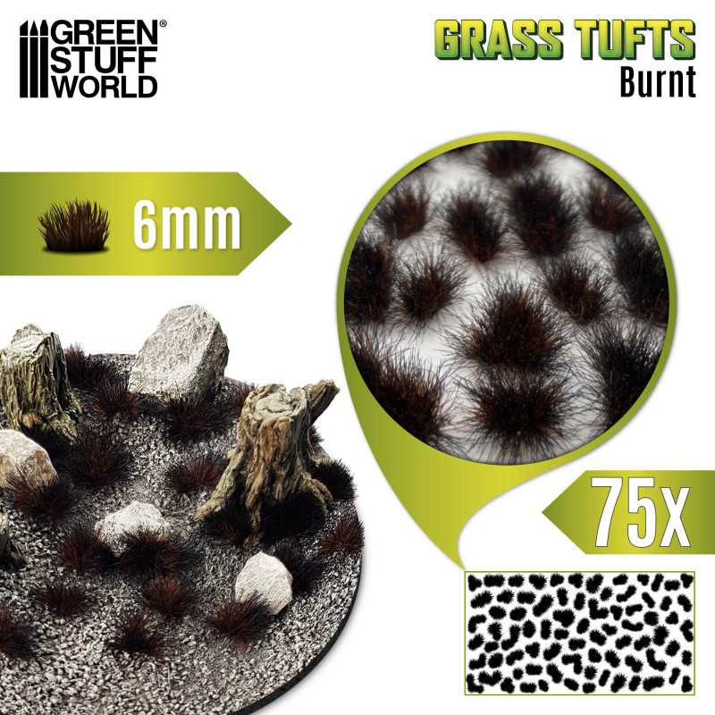 Touffes d'herbe - Tuft 6mm - Brule Touffes d'herbe - Tuft 6mm - Brule