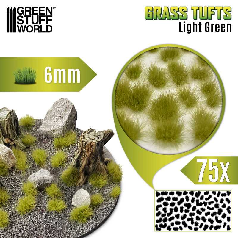 Touffes d'herbe - Tuft 6mm - Vert clair Touffes d'herbe - Tuft 6mm - Vert clair