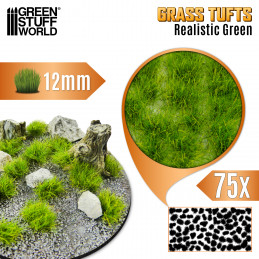 Static Grass Tufts 12mm - Realistic Green