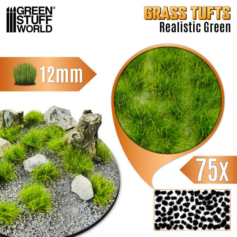 Ciuffi d'Erba - Tuft 12 mm - Verde Realistico Ciuffi d'Erba - Tuft 12 mm - Verde Realistico