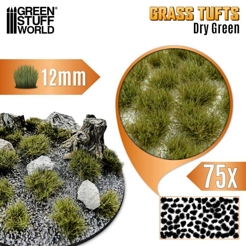 Grasbüschel - Tuft 12mm - Getrocknet Grün