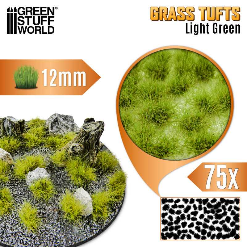 Static Grass Tufts 12mm - Light Green