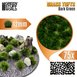 Static Grass Tufts 12mm - Dark Green