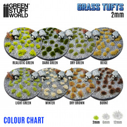 Touffes d'herbe - Static Grass Tufts 2mm - Vert Sec