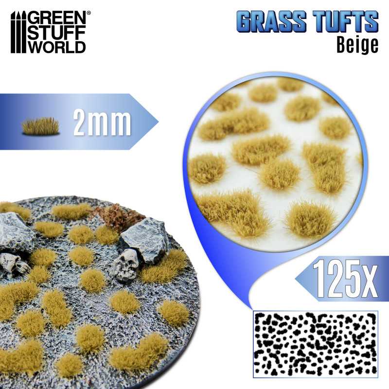Touffes d'herbe - Static Grass Tufts 2mm - Beige
