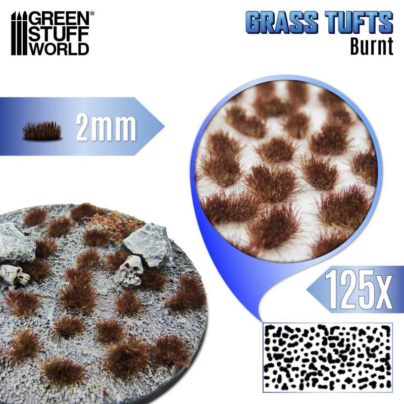 Touffes d'herbe - Static Grass Tufts 2 mm - Brun Brûlé