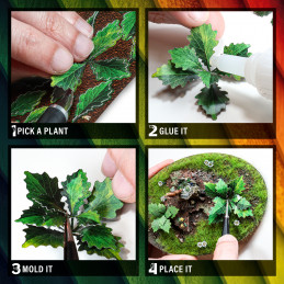 Plantas de Papel Coloreadas - Helechos