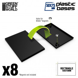 Socles rectangulaires 50x75mm en plastique