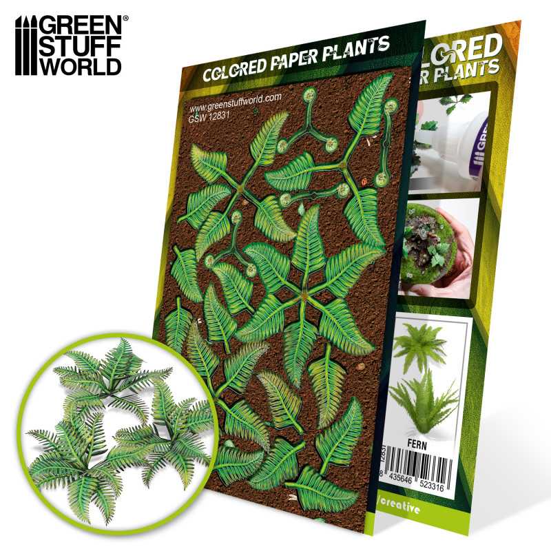 Farbige Papierpflanzen - Farn Farbige Papierpflanzen - Farn