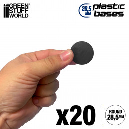 Plastic Bases - Round 28.5mm BLACK | Miniature Round Plastic Bases