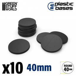 Plastic Bases - Round 40 mm BLACK | Miniature Round Plastic Bases