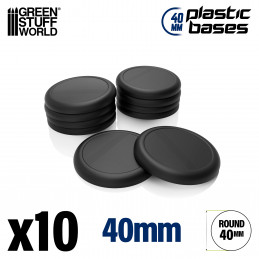 Plastic Bases - Round Lip 40mm | Miniature Round Plastic Bases
