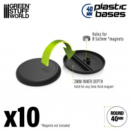 Plastic Bases - Round Lip 40mm | Miniature Round Plastic Bases