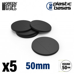 Plastic Bases - Round 50 mm BLACK | Miniature Round Plastic Bases