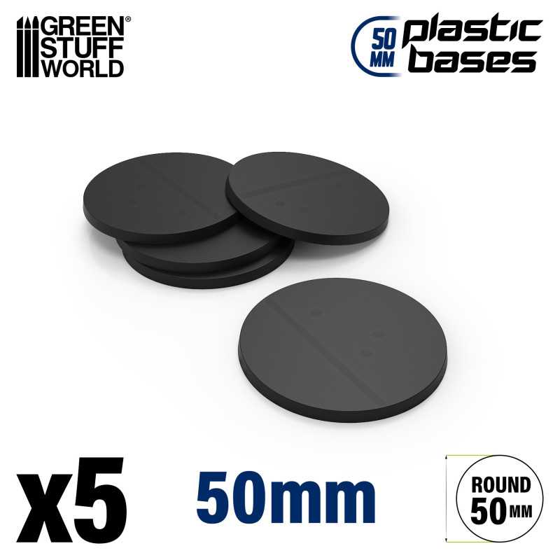 Plastic Bases - Round 50 mm BLACK | Miniature Round Plastic Bases