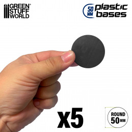 50 mm Runde Kunststoffbasen - Schwarz | Rund