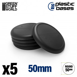 Plastic Bases - Round Lip 50mm | Miniature Round Plastic Bases