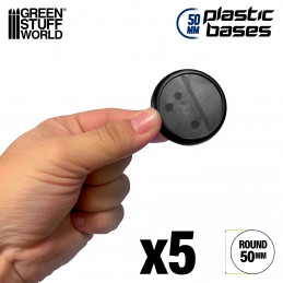 Plastic Bases - Round Lip 50mm | Miniature Round Plastic Bases