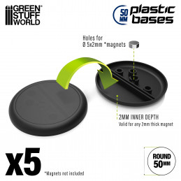 Plastic Bases - Round Lip 50mm | Miniature Round Plastic Bases