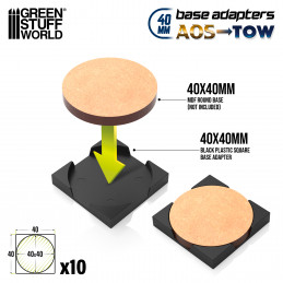 Round to square base adapter 40mm | Adapter AOS 40mm