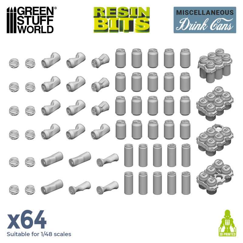 Set stampato in 3D - Lattine di Bibite Fresche o Gassate in Resina