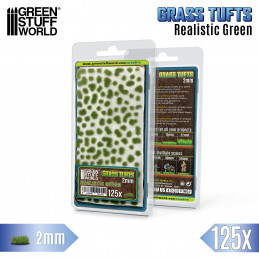 Static Grass Tufts 2mm - color Realistic Green