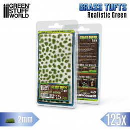 Touffes d'herbe - Static Grass Tufts 2 mm - Vert Réaliste