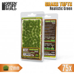 Static Grass Tufts 12mm - Realistic Green