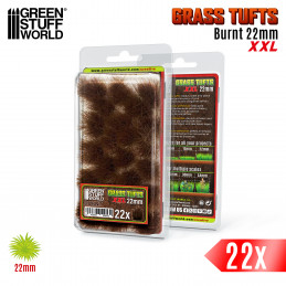 Touffes d'herbe XXL - 22mm - Auto-Adhésif - BRULE | Végétation pour Maquette