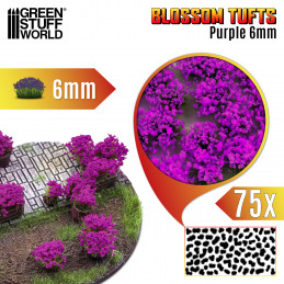 Blumenbüscheln - Tufts - 6mm - Violette Blumen