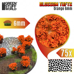 Blumenbüscheln - Tufts - 6mm - Orange Blumen