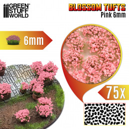 Ciuffi con Fiore - Fleurs - 6mm - Fiori Rosa