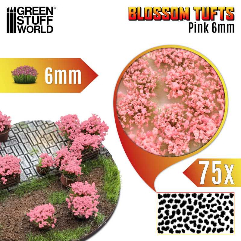 Ciuffi con Fiore - Fleurs - 6mm - Fiori Rosa Ciuffi con Fiore - Fleurs - 6mm - Fiori Rosa
