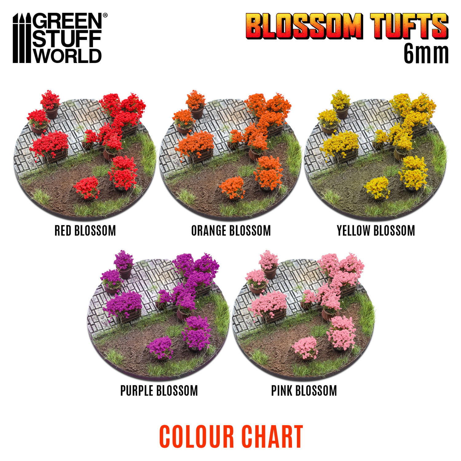 5 Touffes Fleurs + 3 Touffes Herbe – Auto-adhésives – Pour Micro Paysage, Décoration De Table, Modelisme