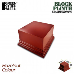 Square Top Display Plinth 5x5 cm - Hazelnut Brown