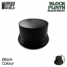Round Block Plinth 5.5 cm - Black