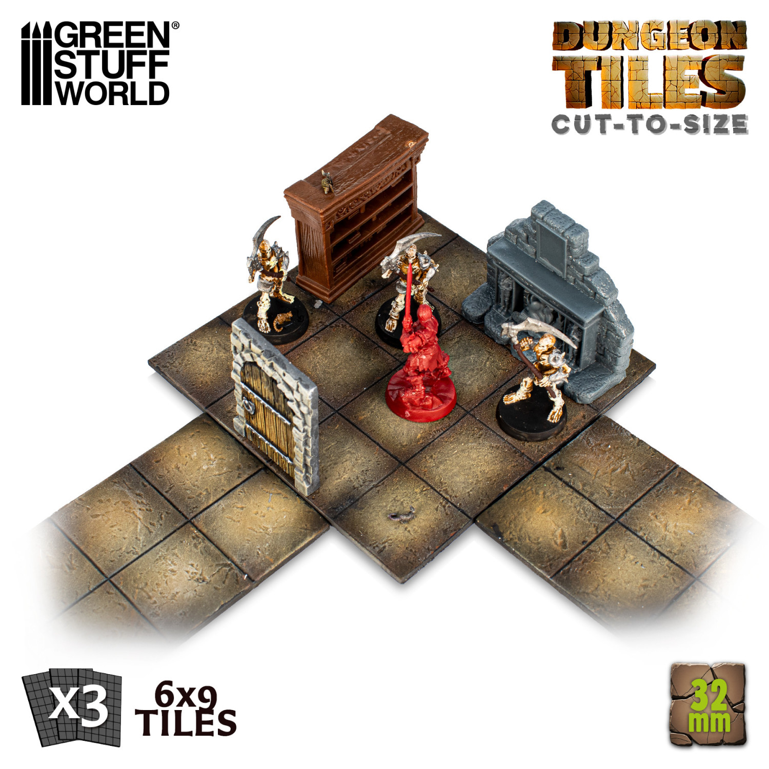 Dalles De Donjons Verrouillables EnderToys - Carreaux Trésor Et Paysage 28mm Pour Jeux De Rôle 3D