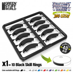 Anelli di abilità di Blood Bowl 40mm Nero | Blood Bowl Skill rings