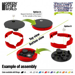 Anelli di abilità di Blood Bowl 32mm Rosso | Blood Bowl Skill rings 32mm