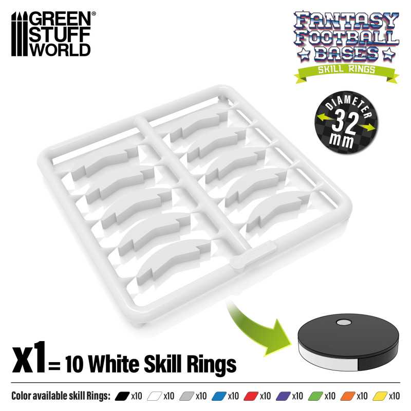 Anelli di abilità di Blood Bowl 32mm Bianco | Blood Bowl Skill rings 32mm