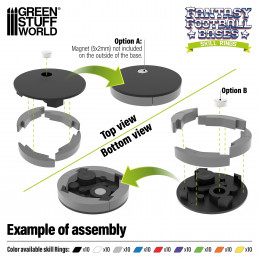 Anelli di abilità di Blood Bowl 32mm Grigio | Blood Bowl Skill rings 32mm