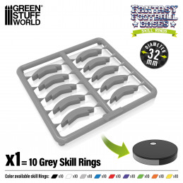 Anelli di abilità di Blood Bowl 32mm Grigio | Blood Bowl Skill rings 32mm